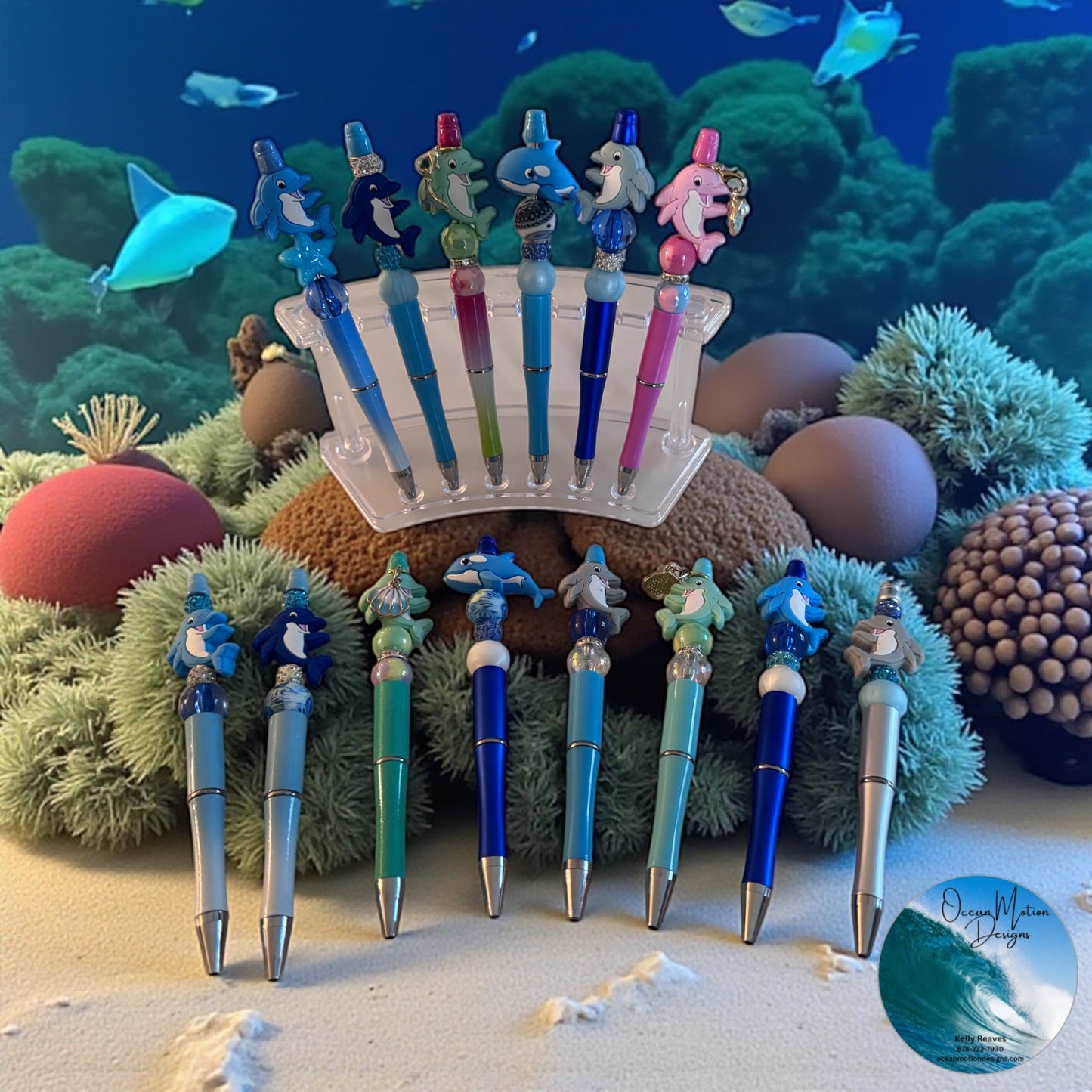 Dolphin/Whale Beaded Ink Pens