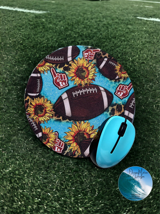 Football / Sunflower Mouse Pad (Round)