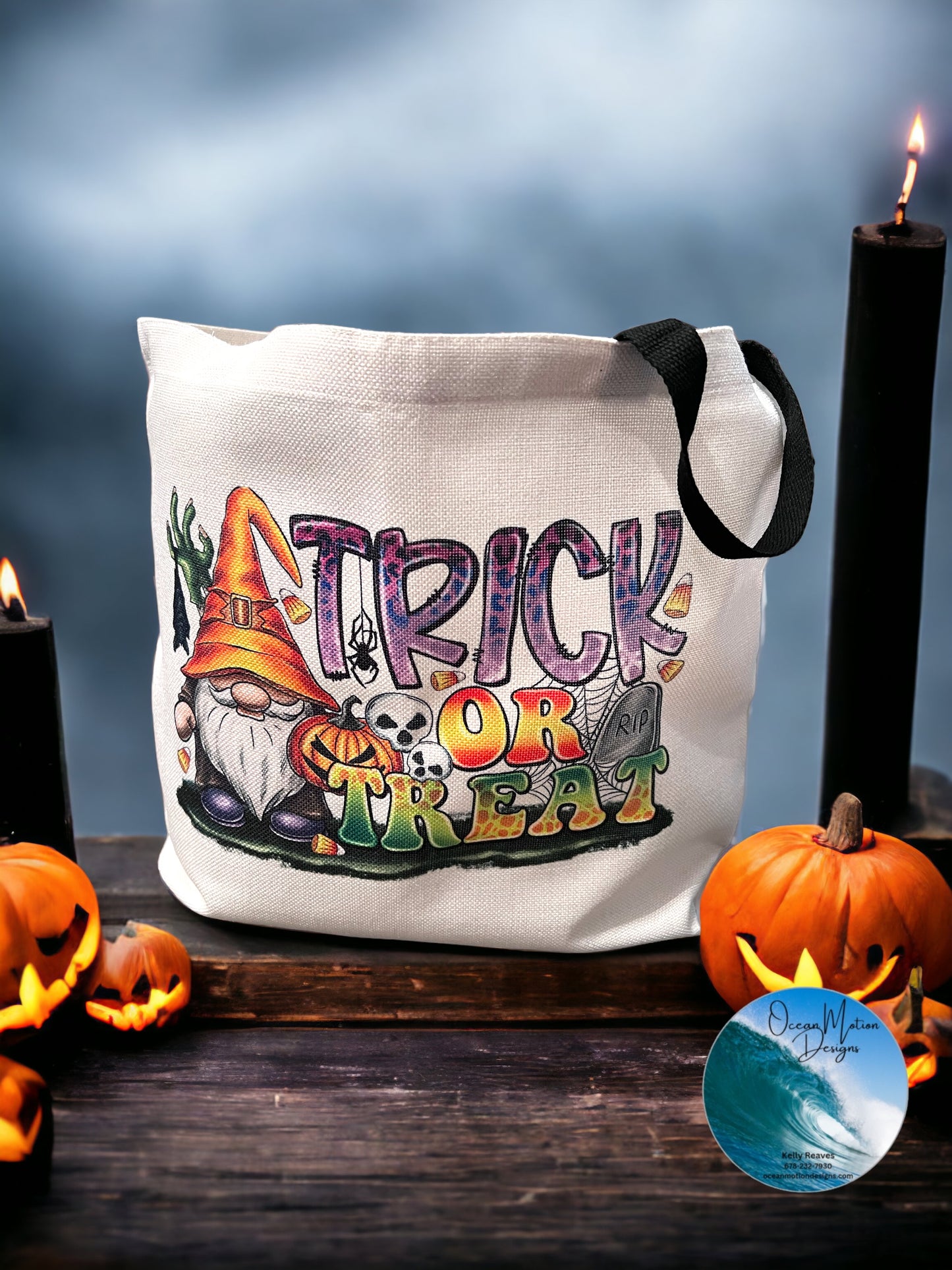 Halloween Trick or Treat Gnome Tote Bag