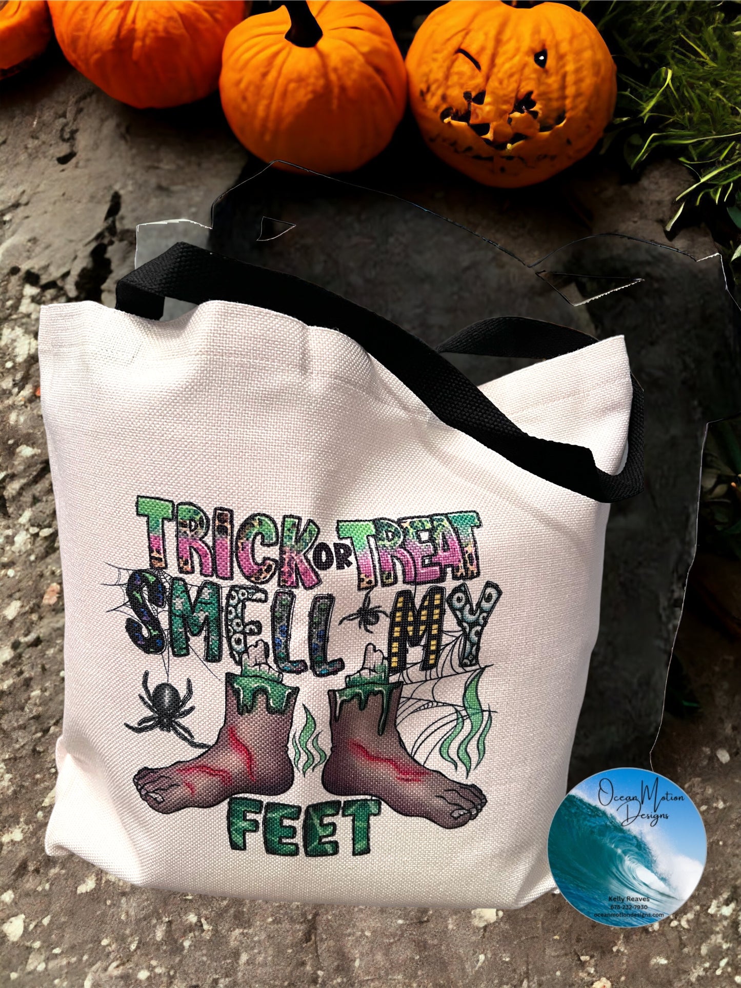 Halloween Trick or Treat Smell my Feet Tote Bag