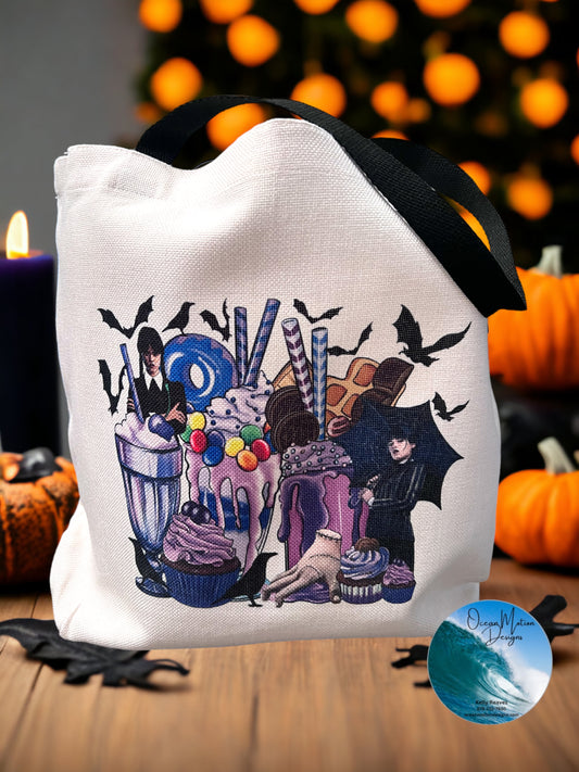 Halloween Trick or Treat "WEDNESDAY" Tote Bag