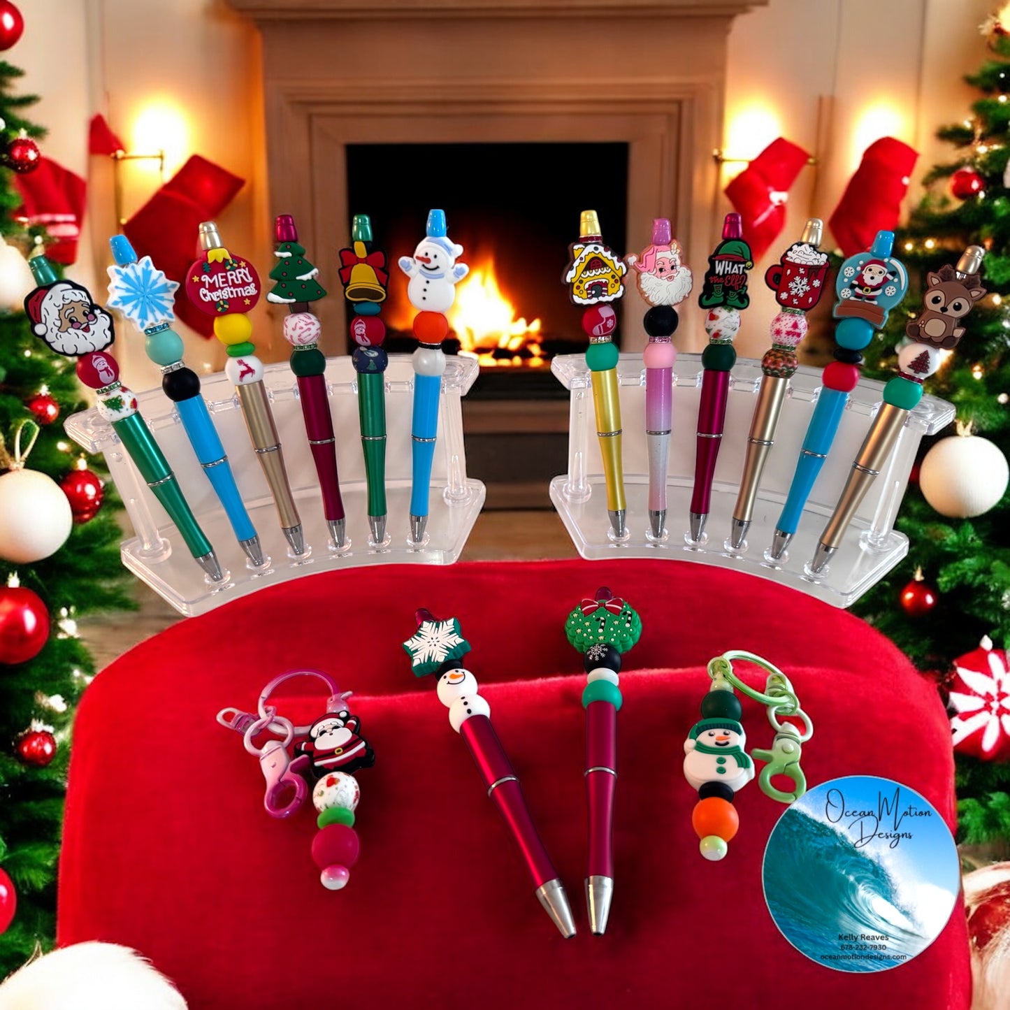 Christmas Beaded Ink Pens