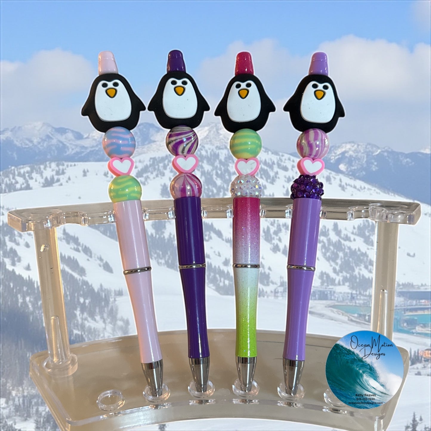 Penguin Beaded Ink Pens