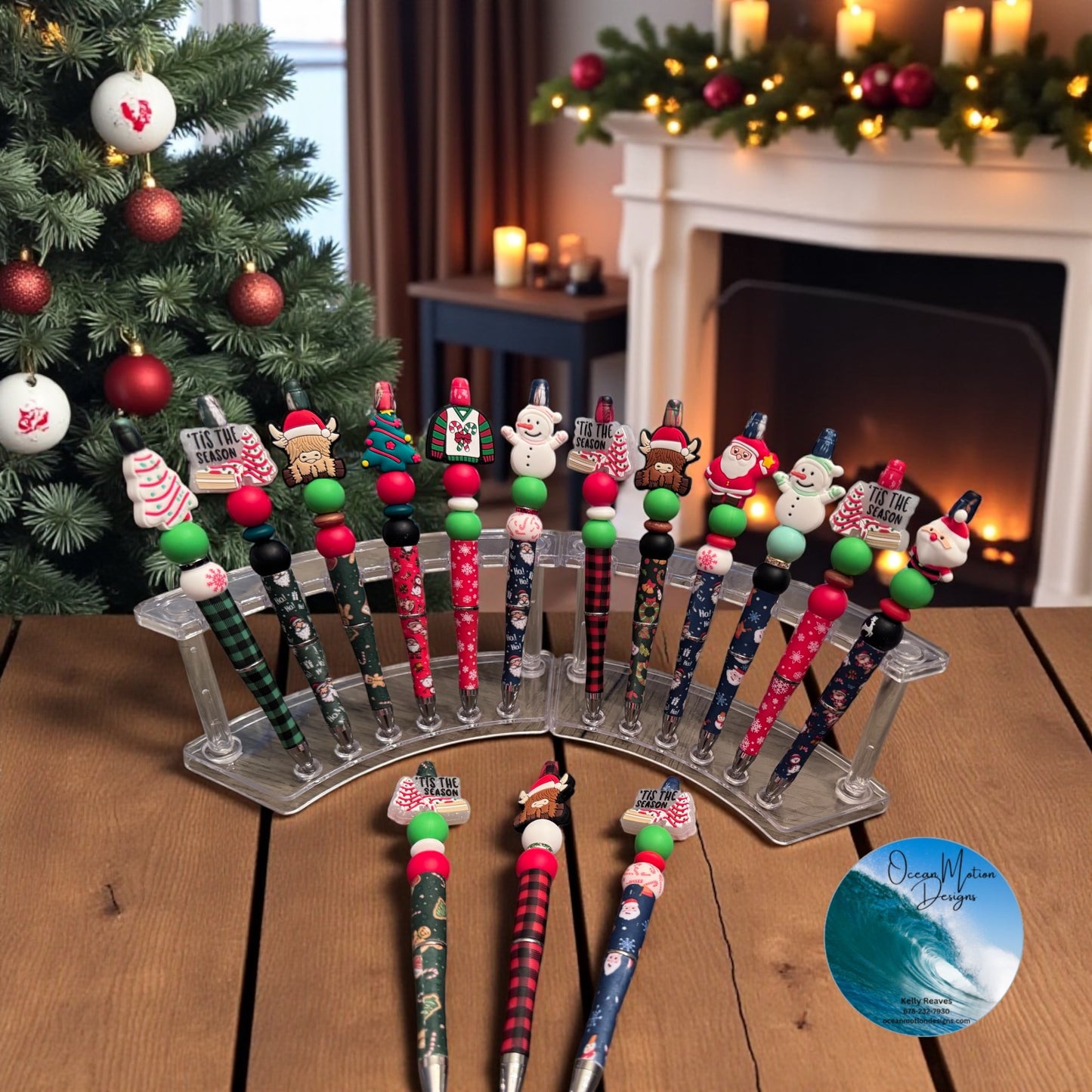 Christmas Beaded Ink Pens