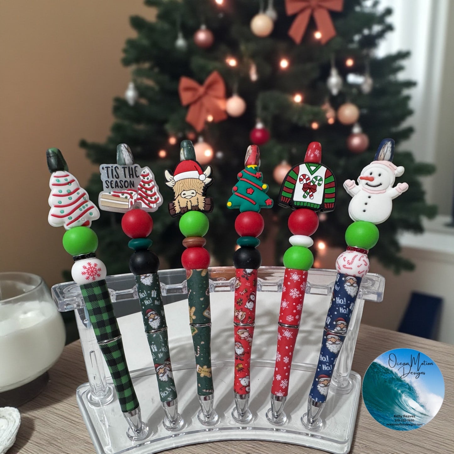 Christmas Beaded Ink Pens