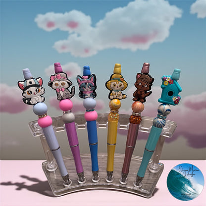 Cat Beaded Ink Pens