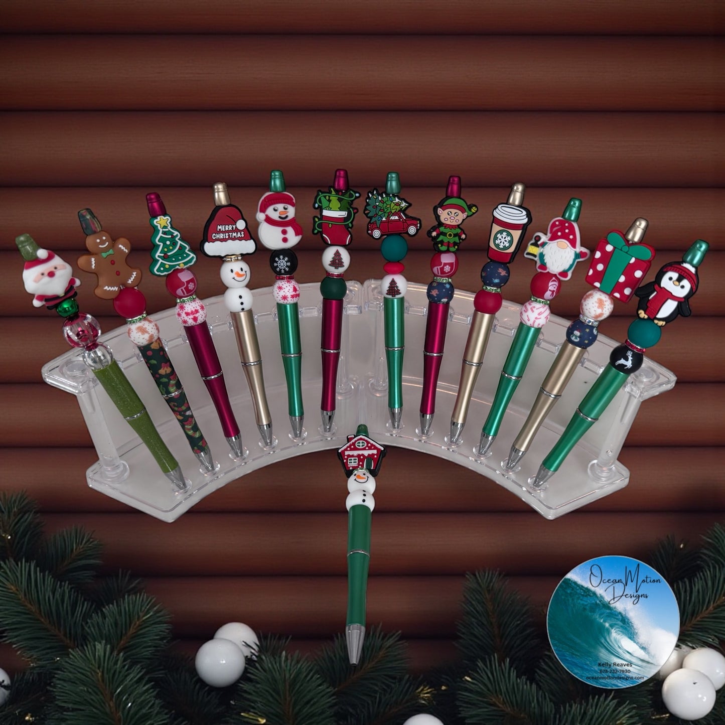 Christmas Beaded Ink Pens